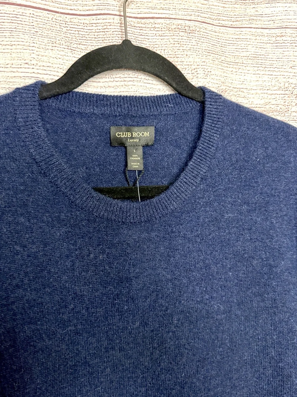 NWT Club Room Crewneck Cashmere Sweater Pullover Navy Blue Men's size L Luxury